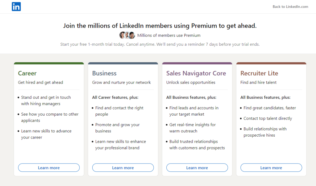 LinkedIn Premium Discount - Pricing