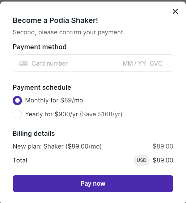 Podia Discount -Payment detailed Podia Discount -Payment detailed