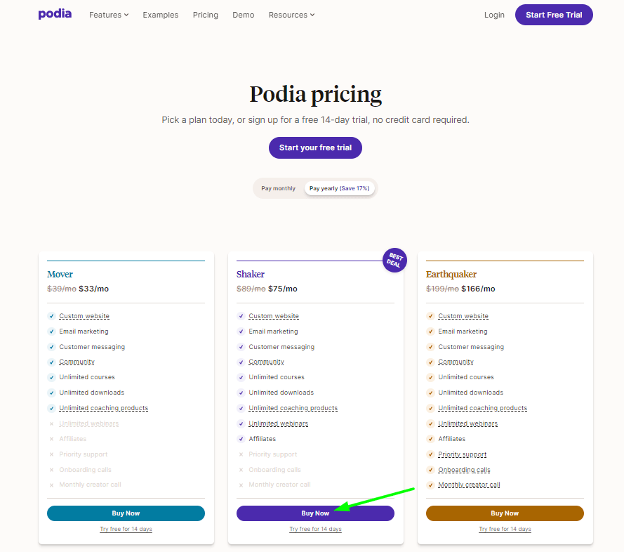 Podia Discount - Pricing